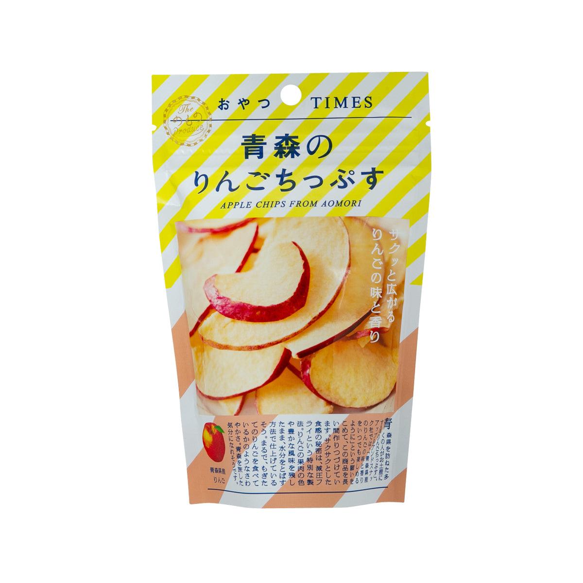 Apple chips pouch with sliced apple chips on the front label