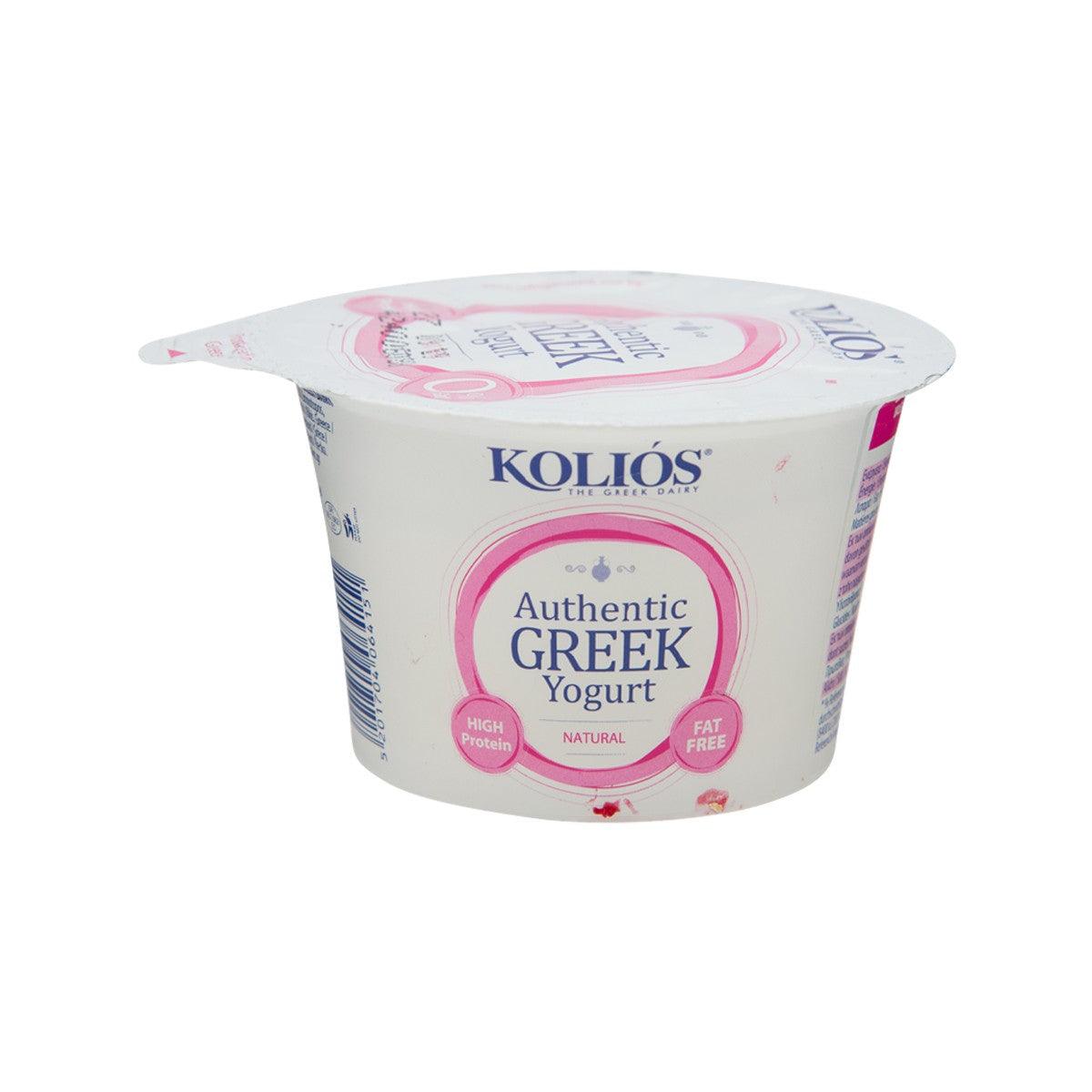 KOLIOS fat-free authentic Greek yogurt cup with foil lid, 150g
