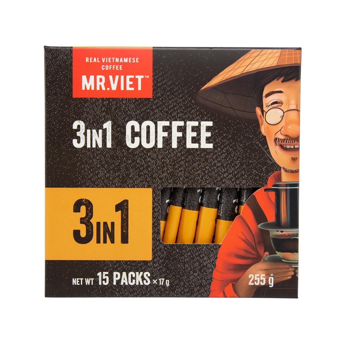MRVIET 3-in-1 instant coffee box, 15 packs, 255g