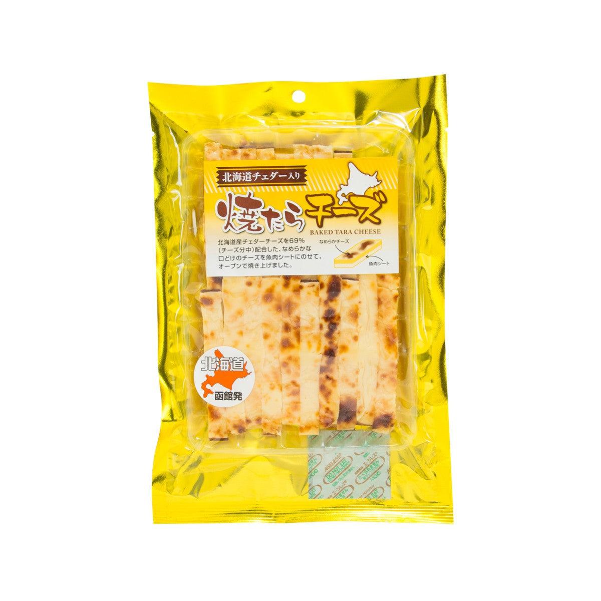 Cheddar cheese and dried cod snack pouch, yellow front pack