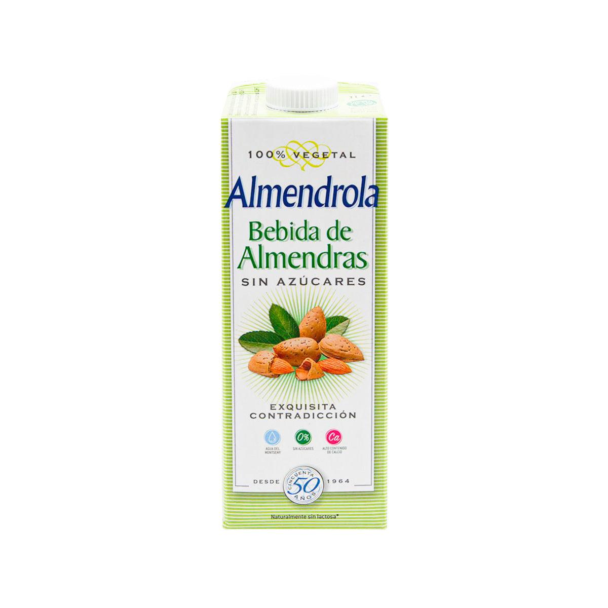 ALMENDROLA sugar-free almond drink carton, 1L, with green label