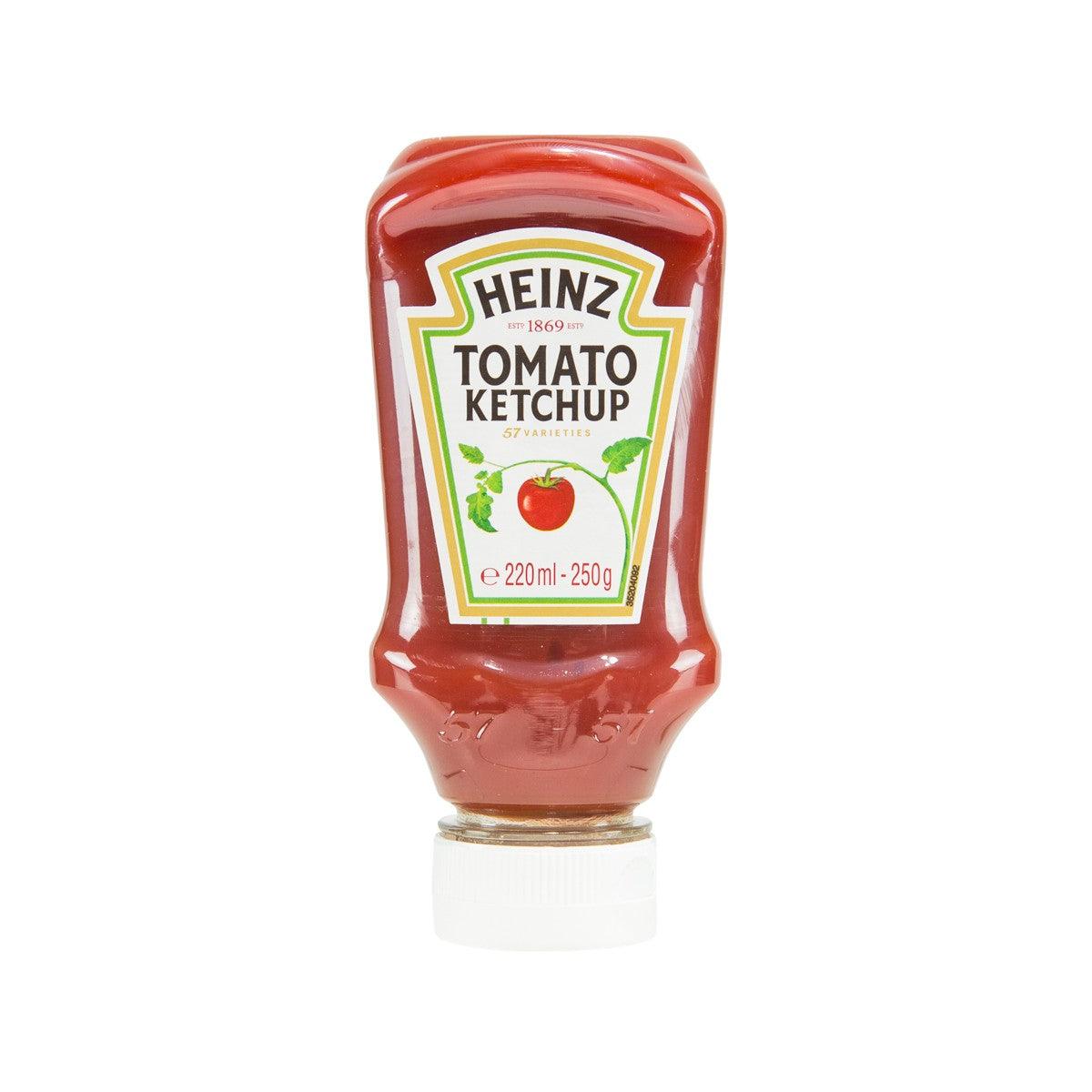 HEINZ tomato ketchup squeeze bottle, red cap and front label, 250 g