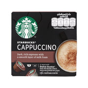 Starbucks Cappuccino coffee capsules box with milk foam flavor, Nescafe Dolce Gusto