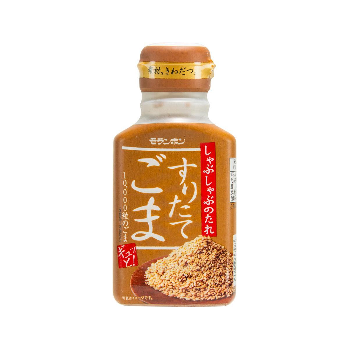 MORANBONG roasted sesame sauce bottle, brown label for shabu-shabu dipping