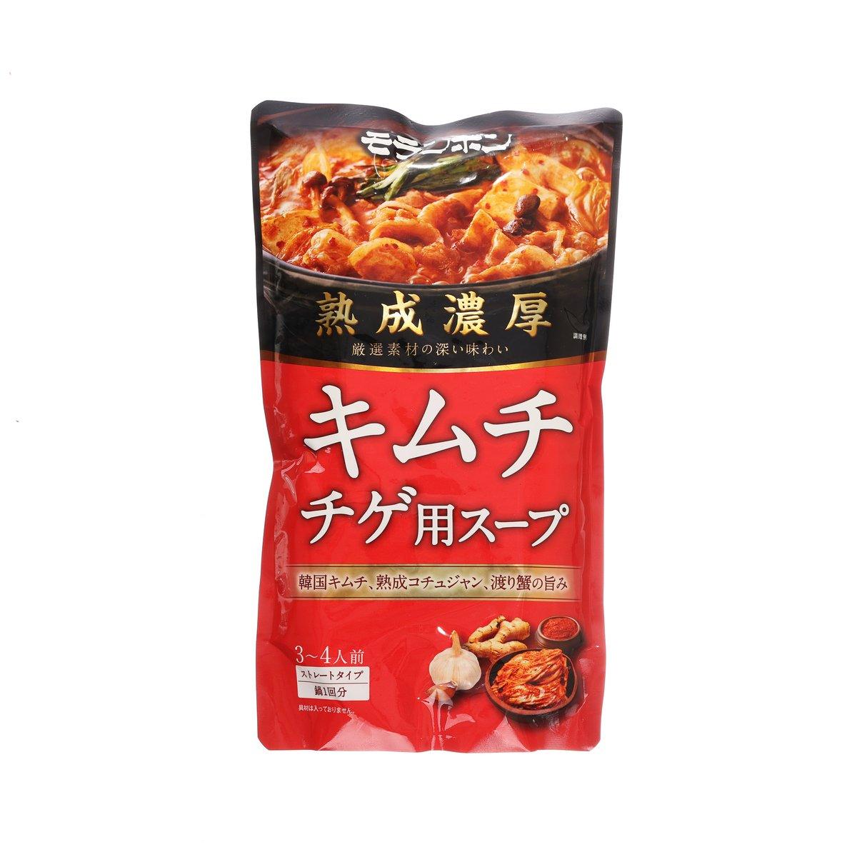 Rich kimchi soup hot pot pouch, red package with front label and cooking directions