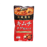 Rich kimchi soup hot pot pouch, red package with front label and cooking directions