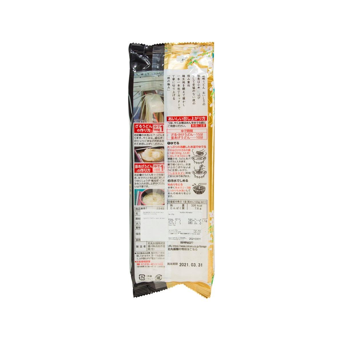 ISHIMARU SEIMEN Sanuki udon noodle packet, 300g, back panel text
