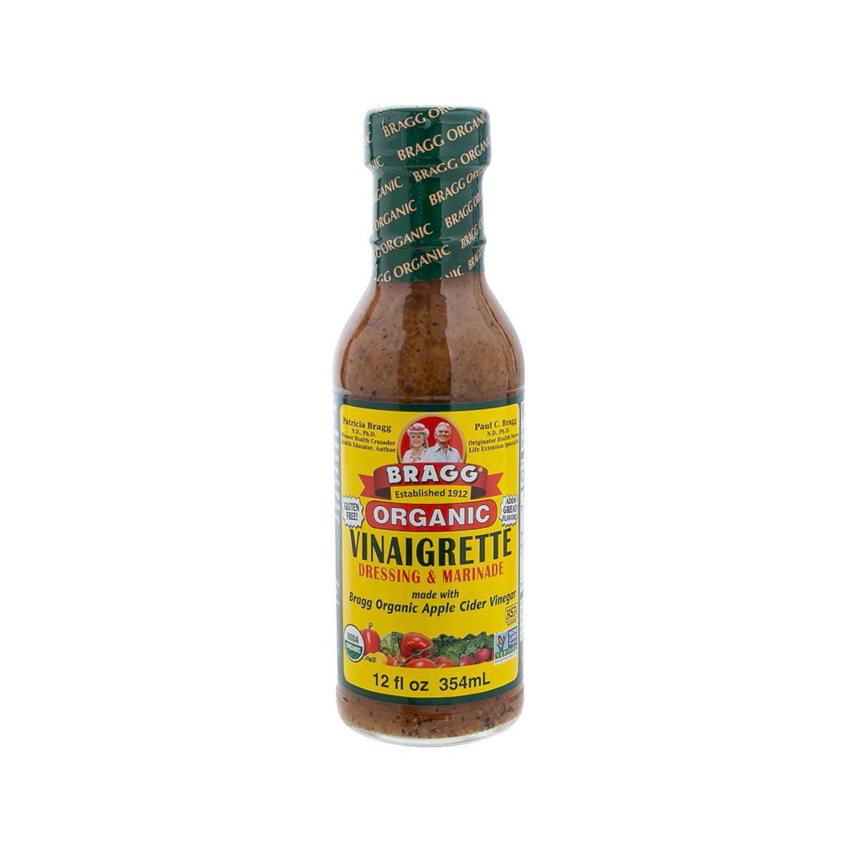BRAGG Organic gluten-free vinaigrette bottle, 354 mL with apple cider vinegar label