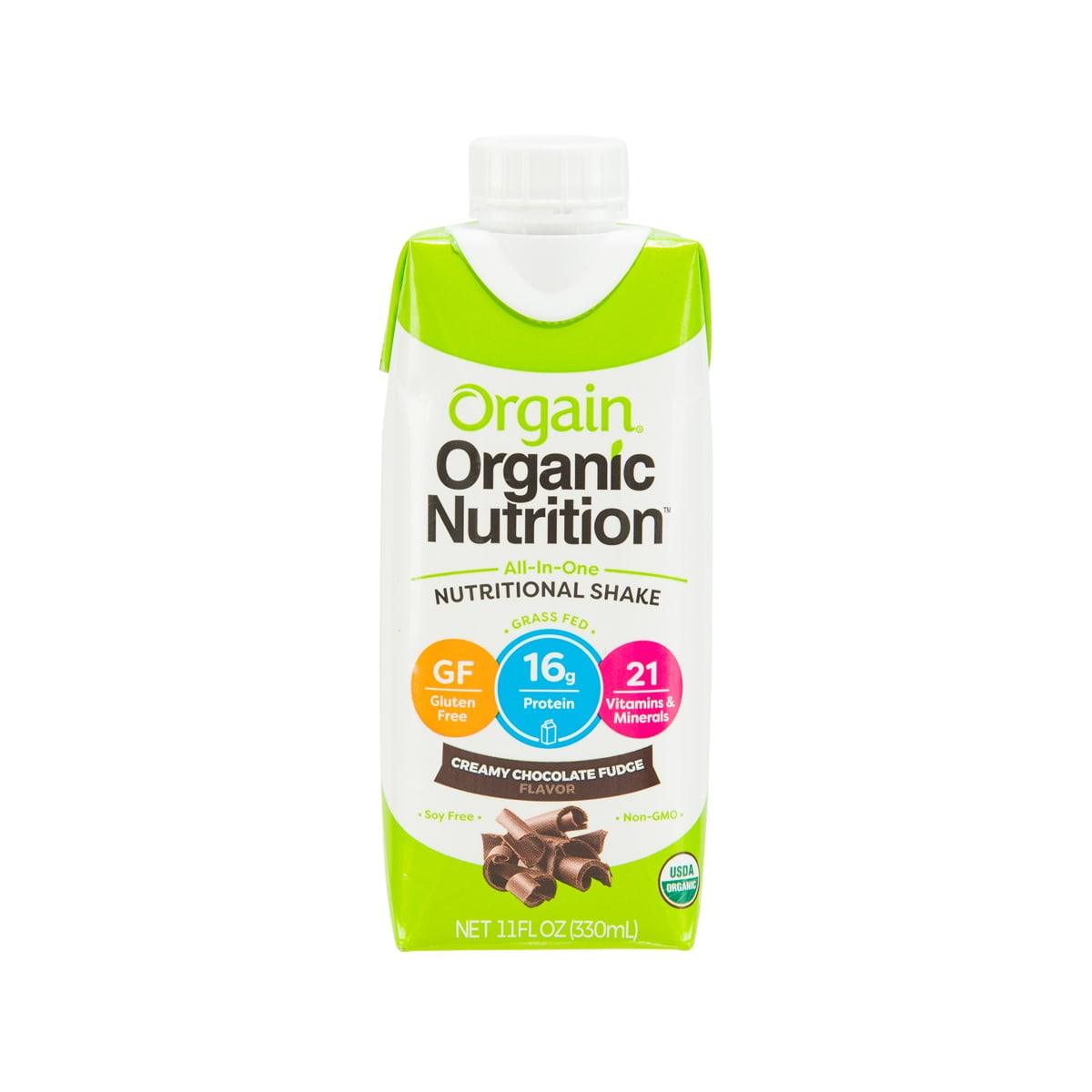 ORGAIN Organic Nutritional Shake bottle, creamy chocolate fudge, 330 mL