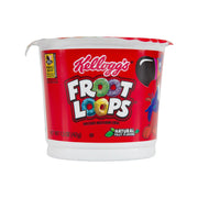 Fruit-flavored multigrain cereal cup with red KELLOGG'S Froot Loops branding, 42g.