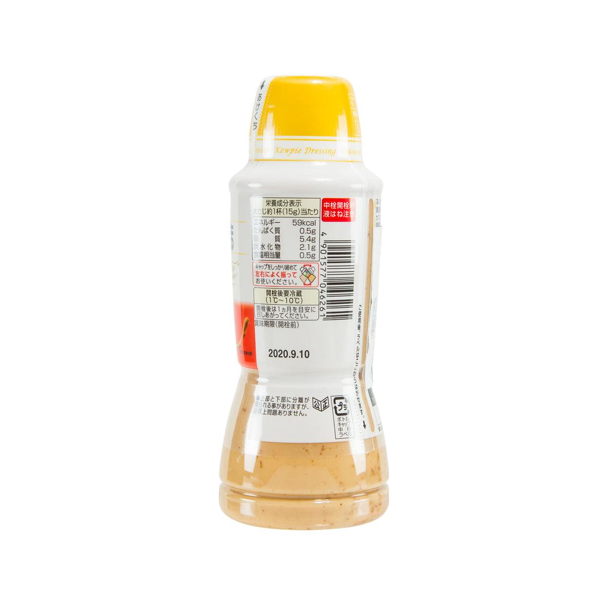 KEWPIE deep-roasted sesame dressing bottle, back label with barcode and text