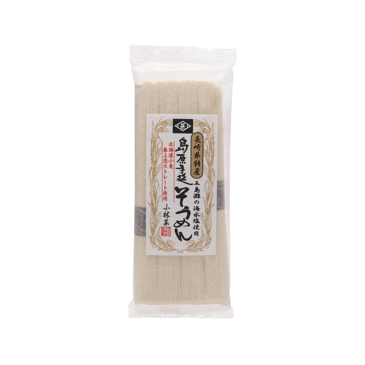 Wheat somen noodles pack with front label, in clear plastic sleeve