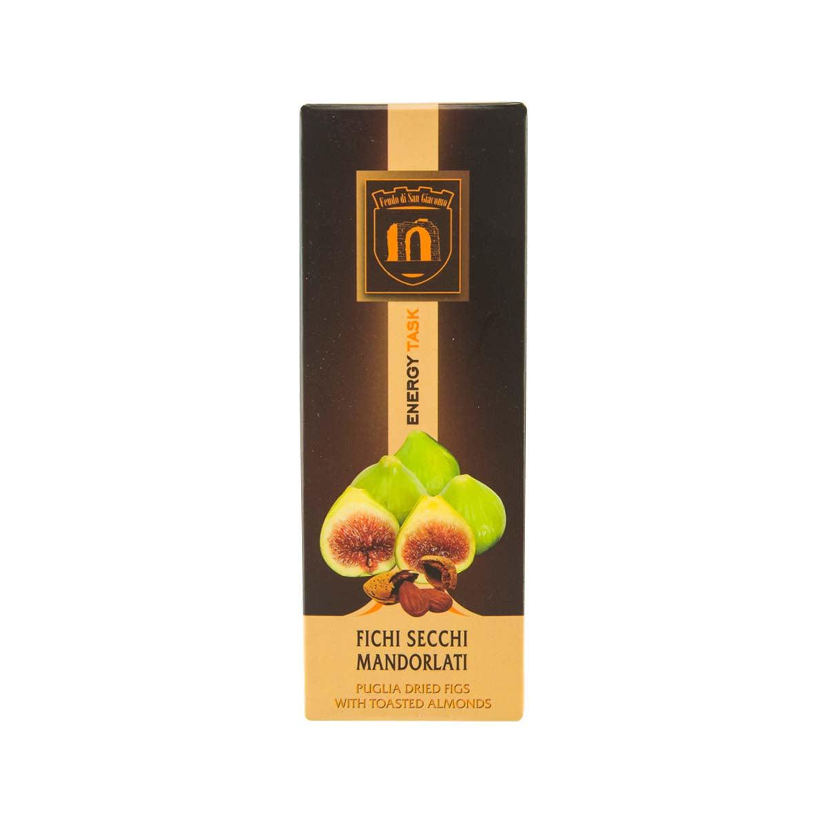 FEUDO SANGIACOMO dried figs with toasted almonds, 48g box front