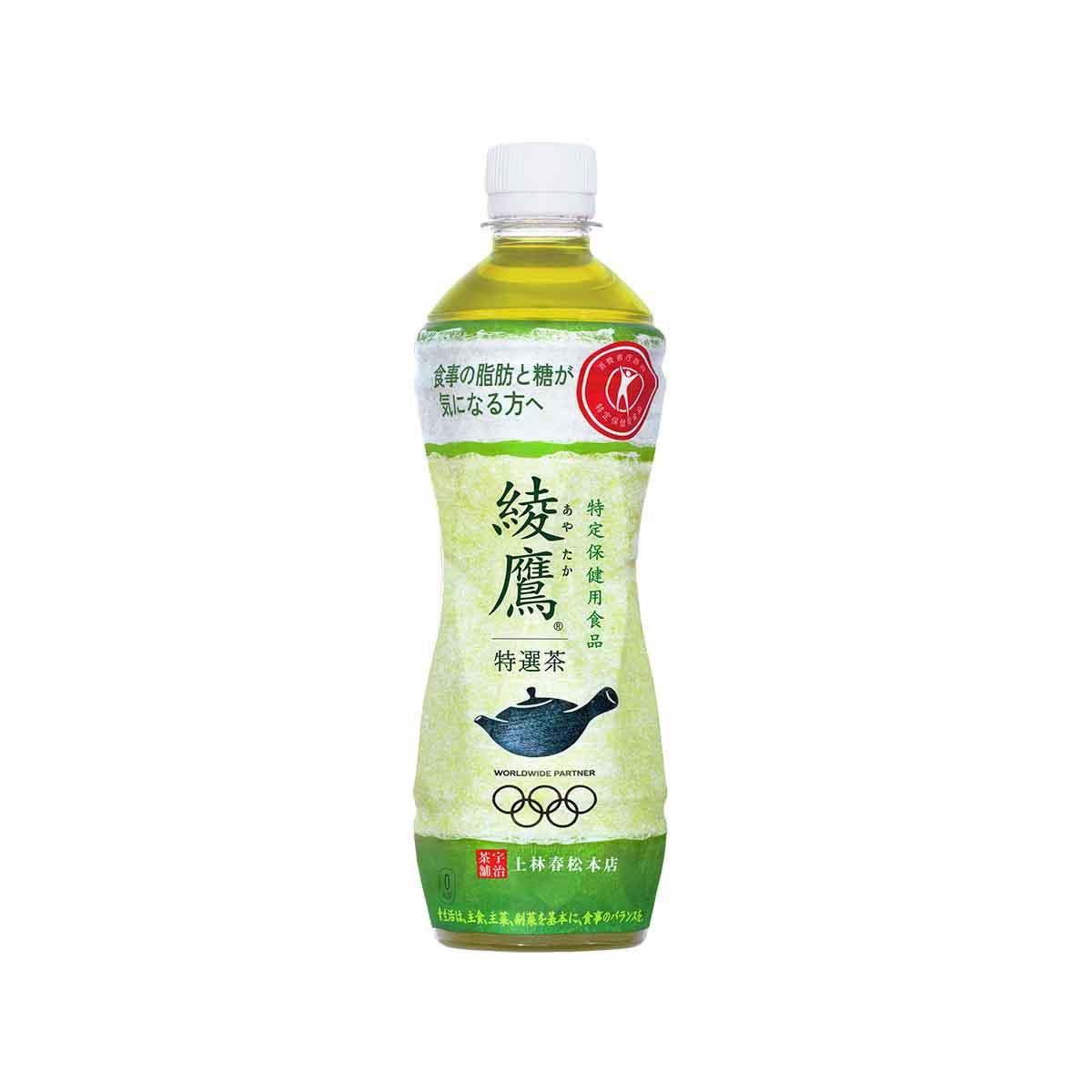 AYATAKA bottled green tea drink in PET bottle, 500 mL, green liquid