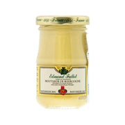 Mustard jar with yellow mustard and Edmond Fallot front label, 105g