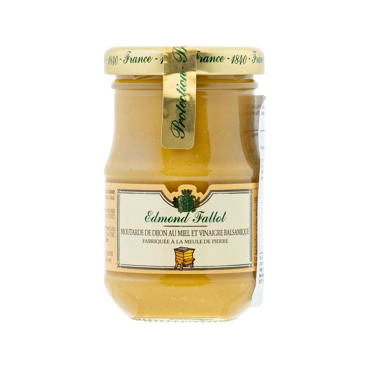 EDMOND FALLOT honey and balsamic mustard jar with front label, 105g