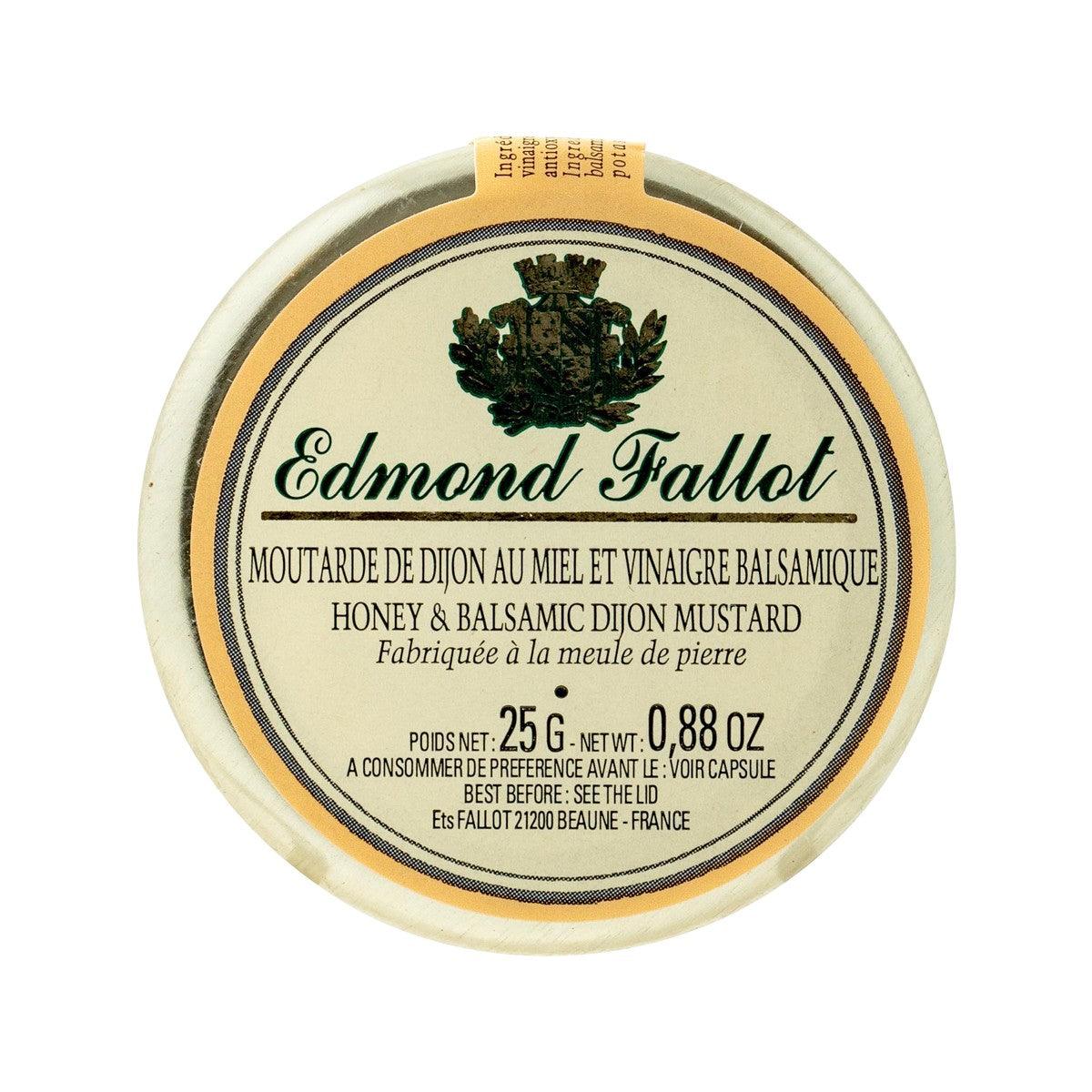 EDMOND FALLOT honey & balsamic Dijon mustard jar lid label
