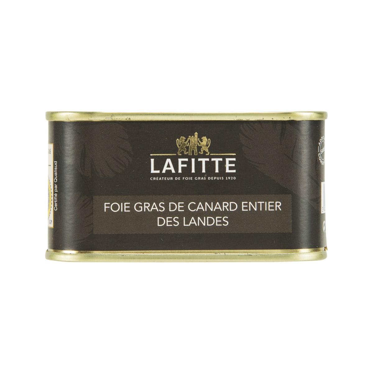 LAFITTE whole duck foie gras tin, gold rim, dark label