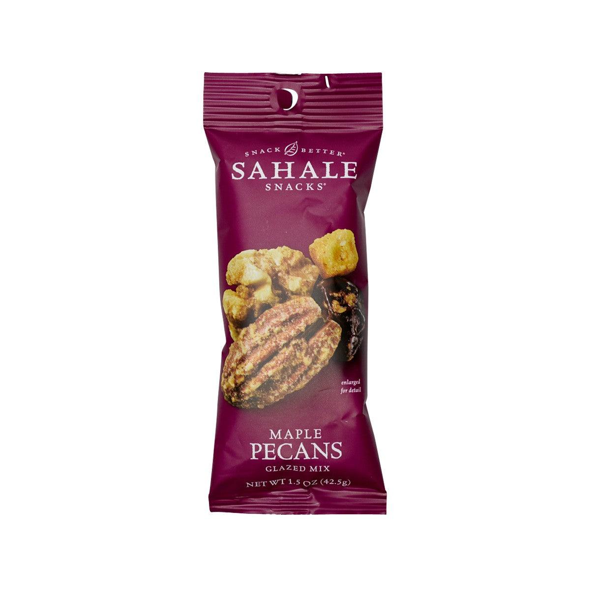 Maple pecans glazed mix snack pouch, purple, front view