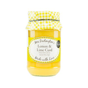 MRS DARLINGTON'S lemon & lime curd jar with yellow checked lid