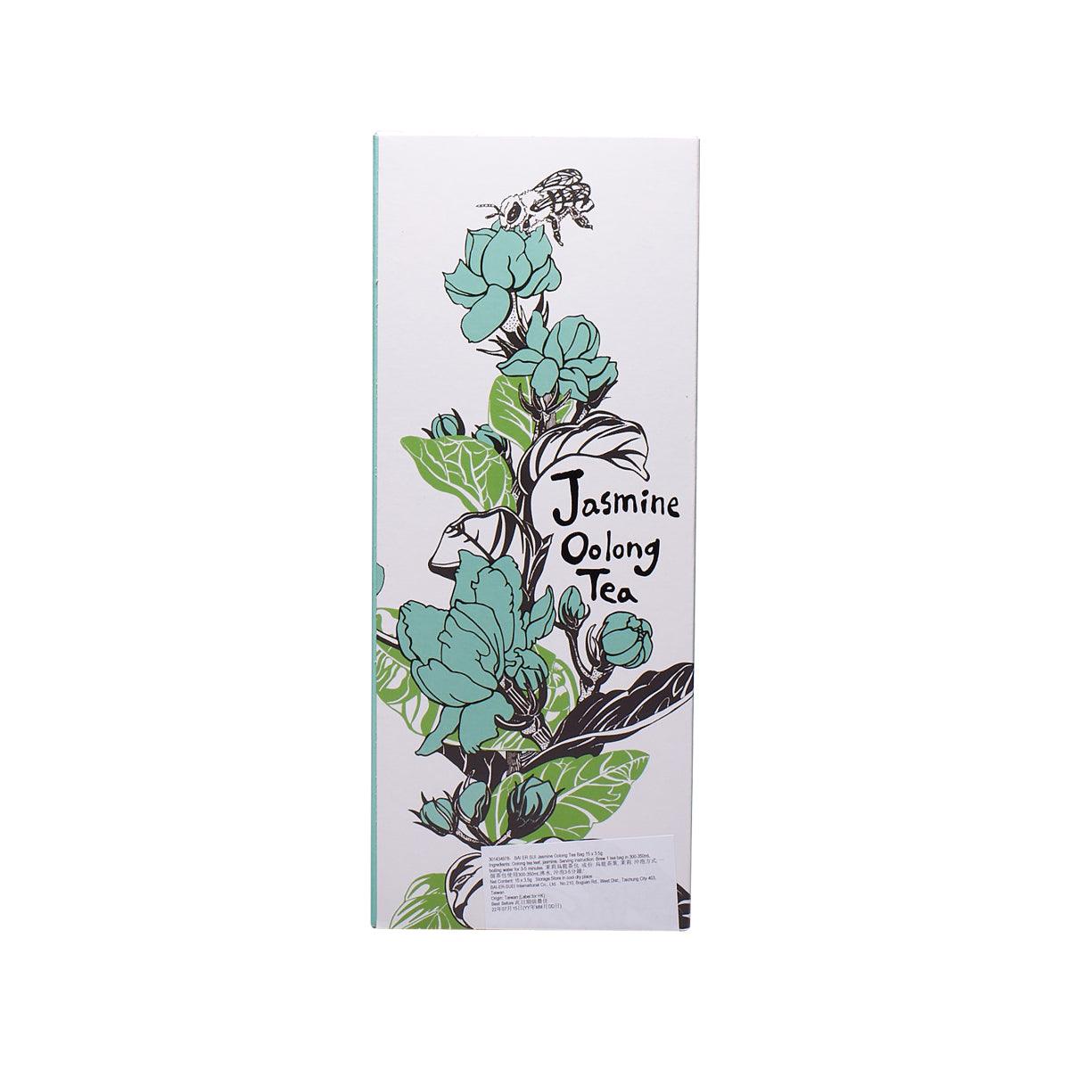 PAH JI HUE jasmine oolong tea bag pack with botanical jasmine illustration