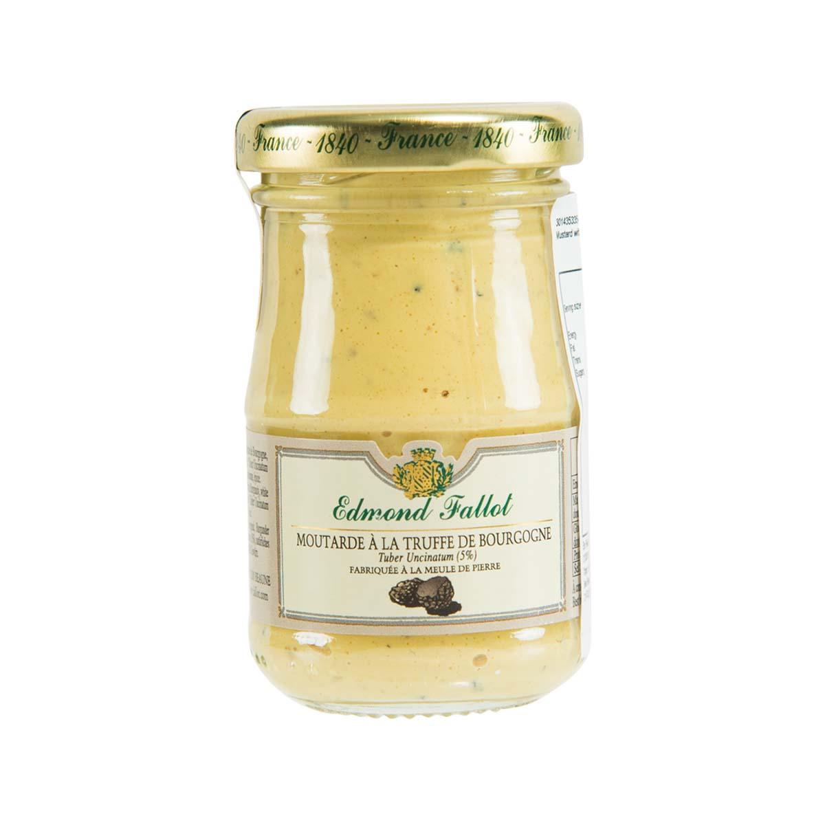 Truffle mustard jar with Edmond Fallot label, 100 g glass jar