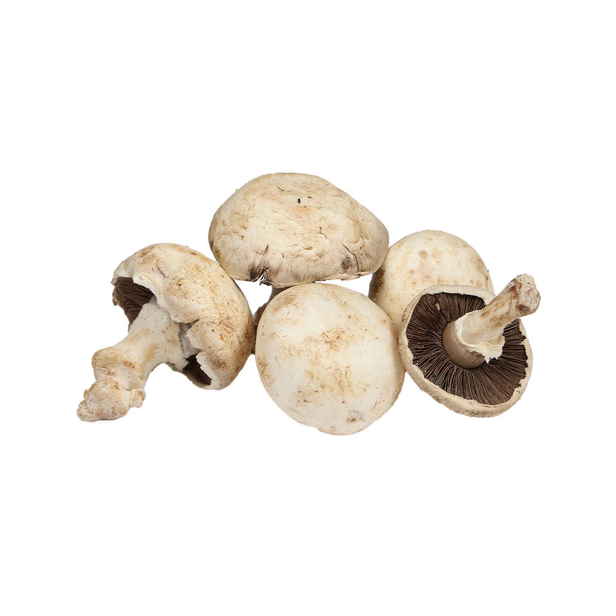 French white Paris mushrooms, whole caps and stems, 200g pack