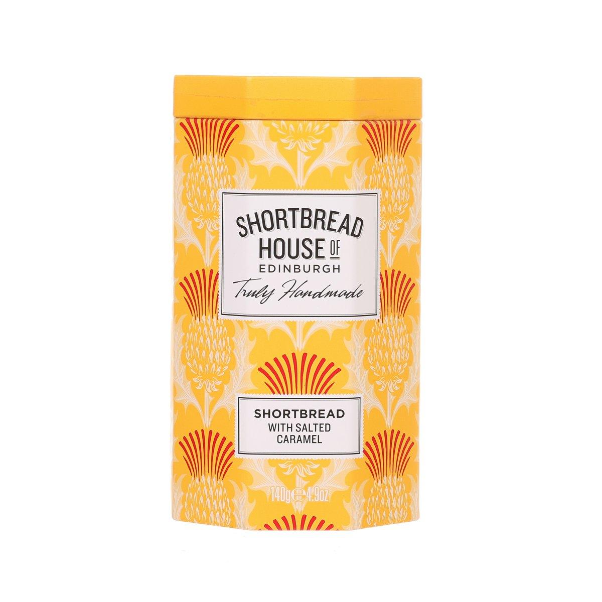 Shortbread pouch: Shortbread House of Edinburgh salted caramel, 140 g, front