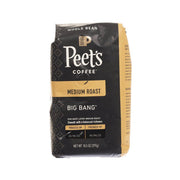 PEET's whole bean coffee bag, Medium Roast Big Bang, 297g, black and gold