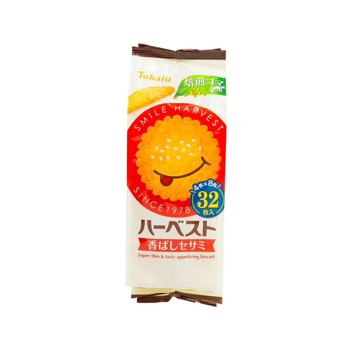 TOHATO sesame harvest biscuit pack, 32 pieces in a sealed wrapper.