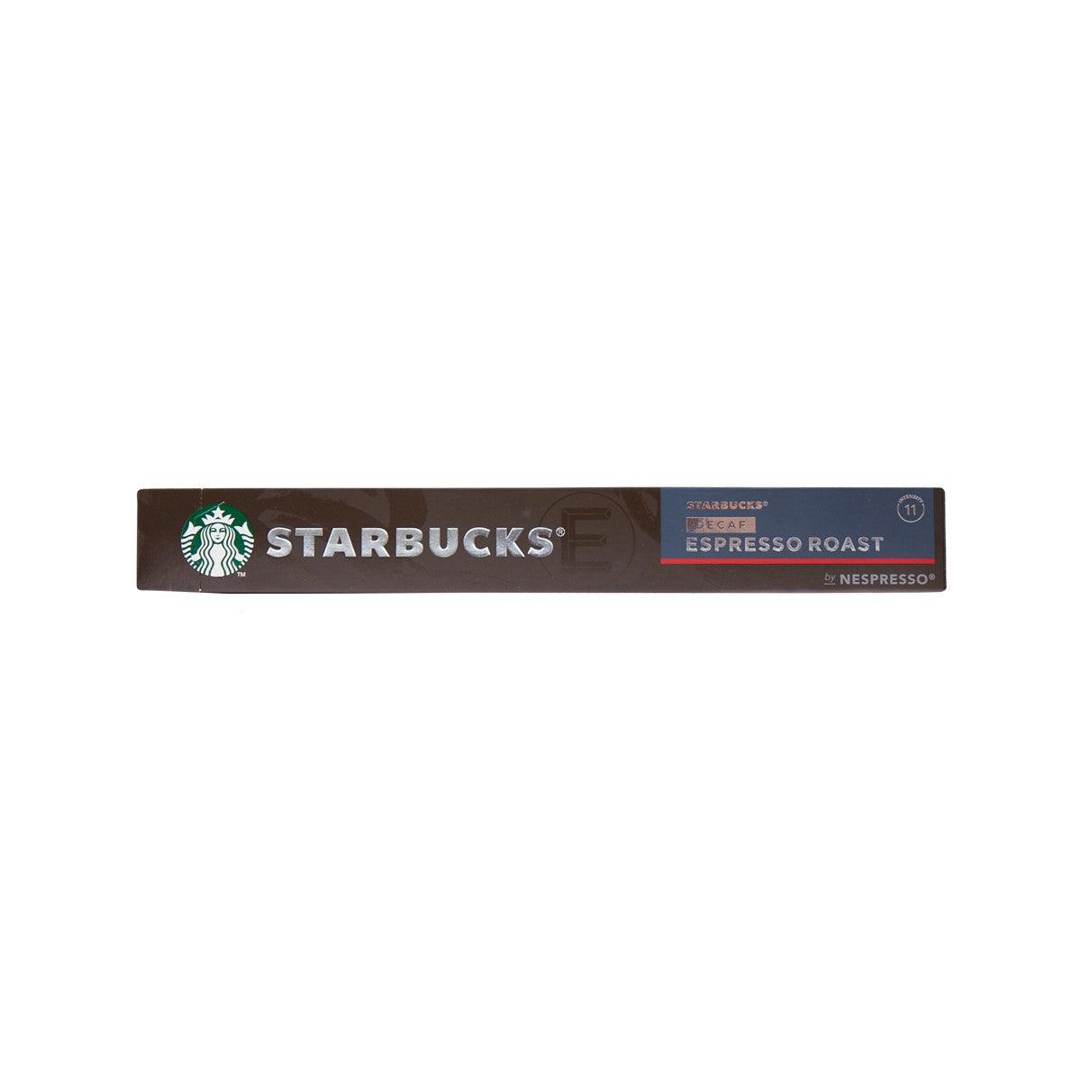 STARBUCKS decaf espresso roast coffee capsule box, Nespresso compatible, front label