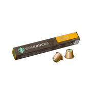 STARBUCKS Blonde Espresso Roast coffee capsule box with two Nespresso capsules