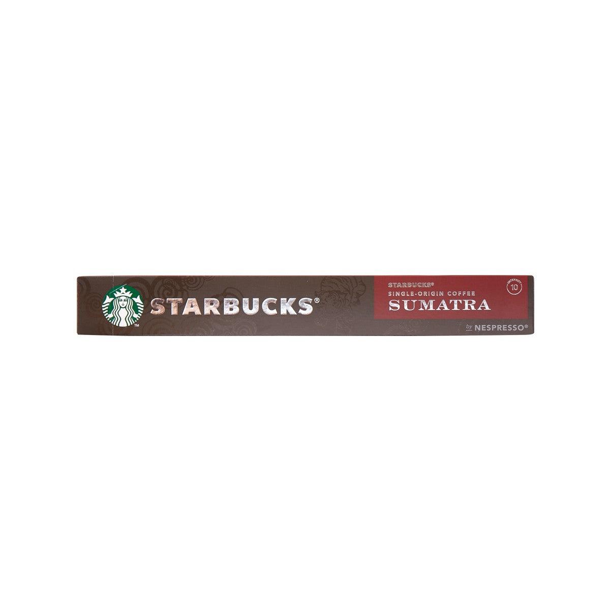 Starbucks Sumatra single origin coffee capsule box, front logo and label