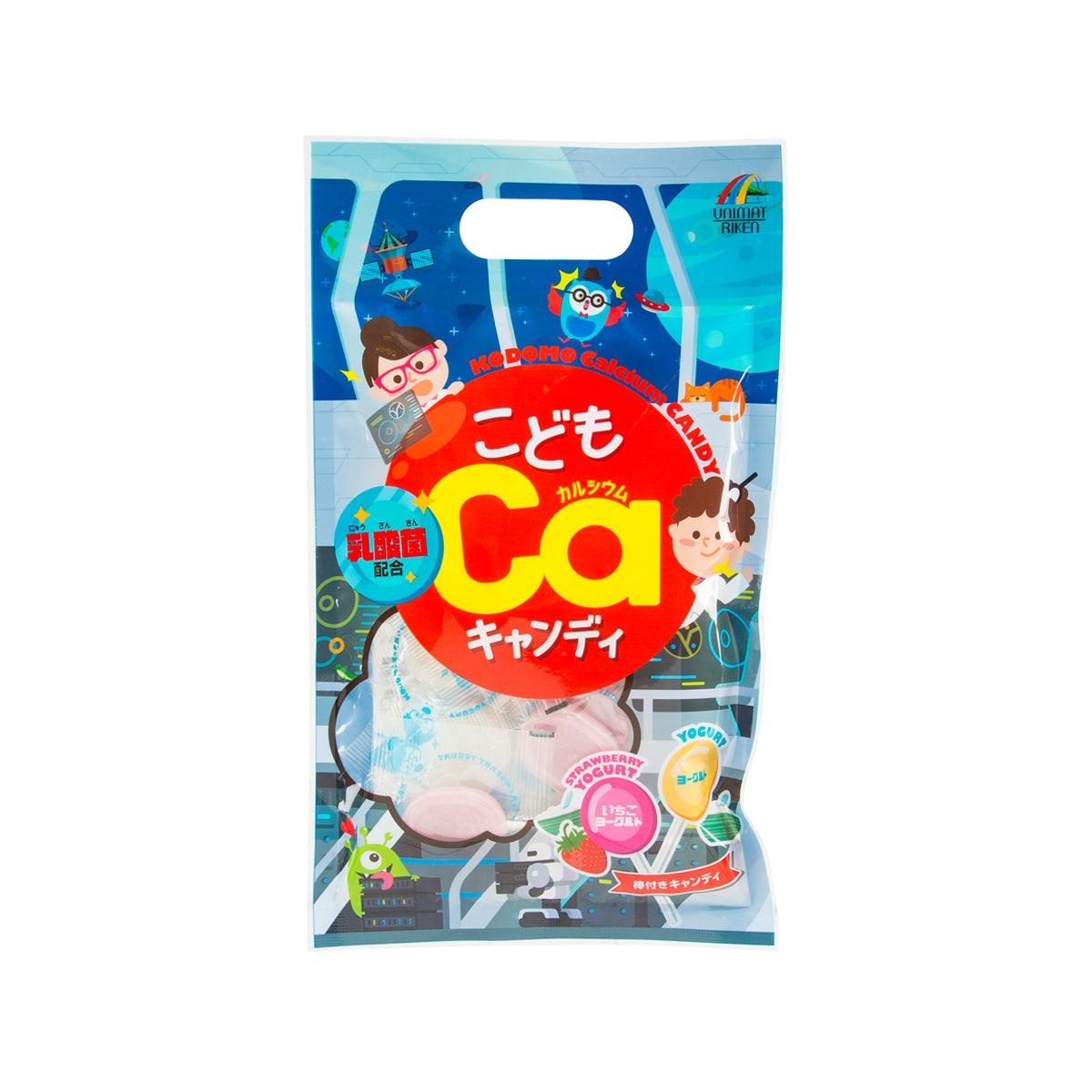 Children's yogurt & strawberry flavored calcium candy pouch with cartoon design