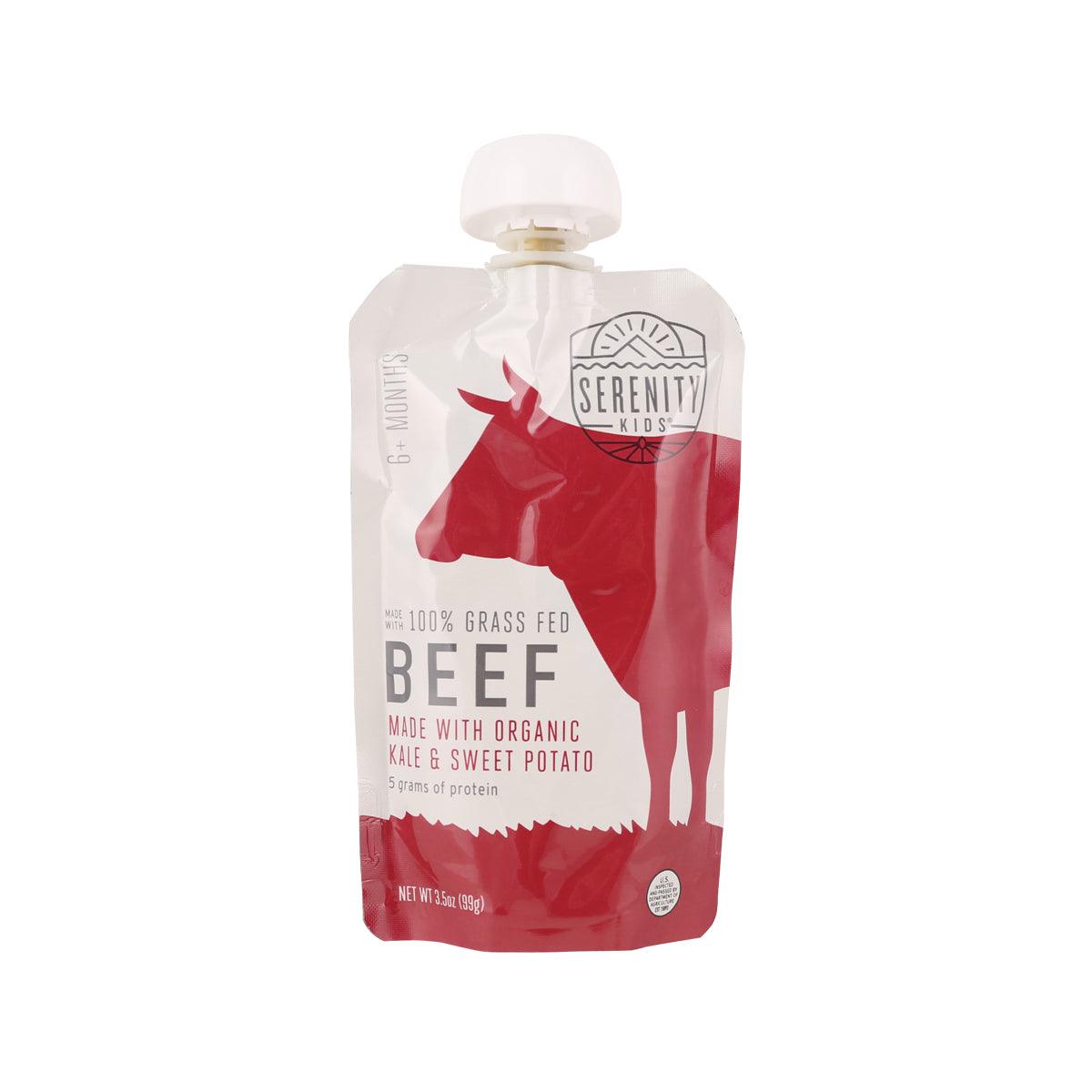 SERENITY KIDS baby food pouch with grass-fed beef, kale & sweet potato, 99g