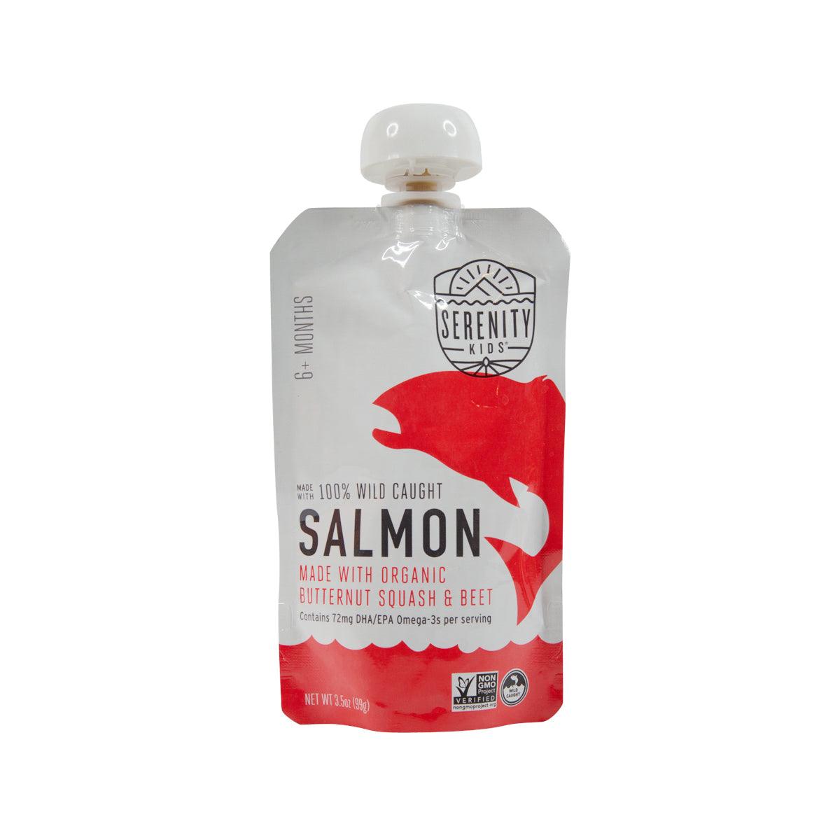 Kids baby food pouch with wild salmon, organic butternut squash & beet, 6 months