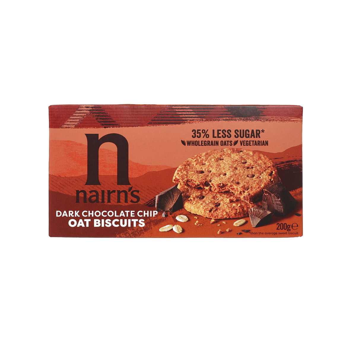 NAIRN'S dark chocolate chip oat biscuit box, 200g