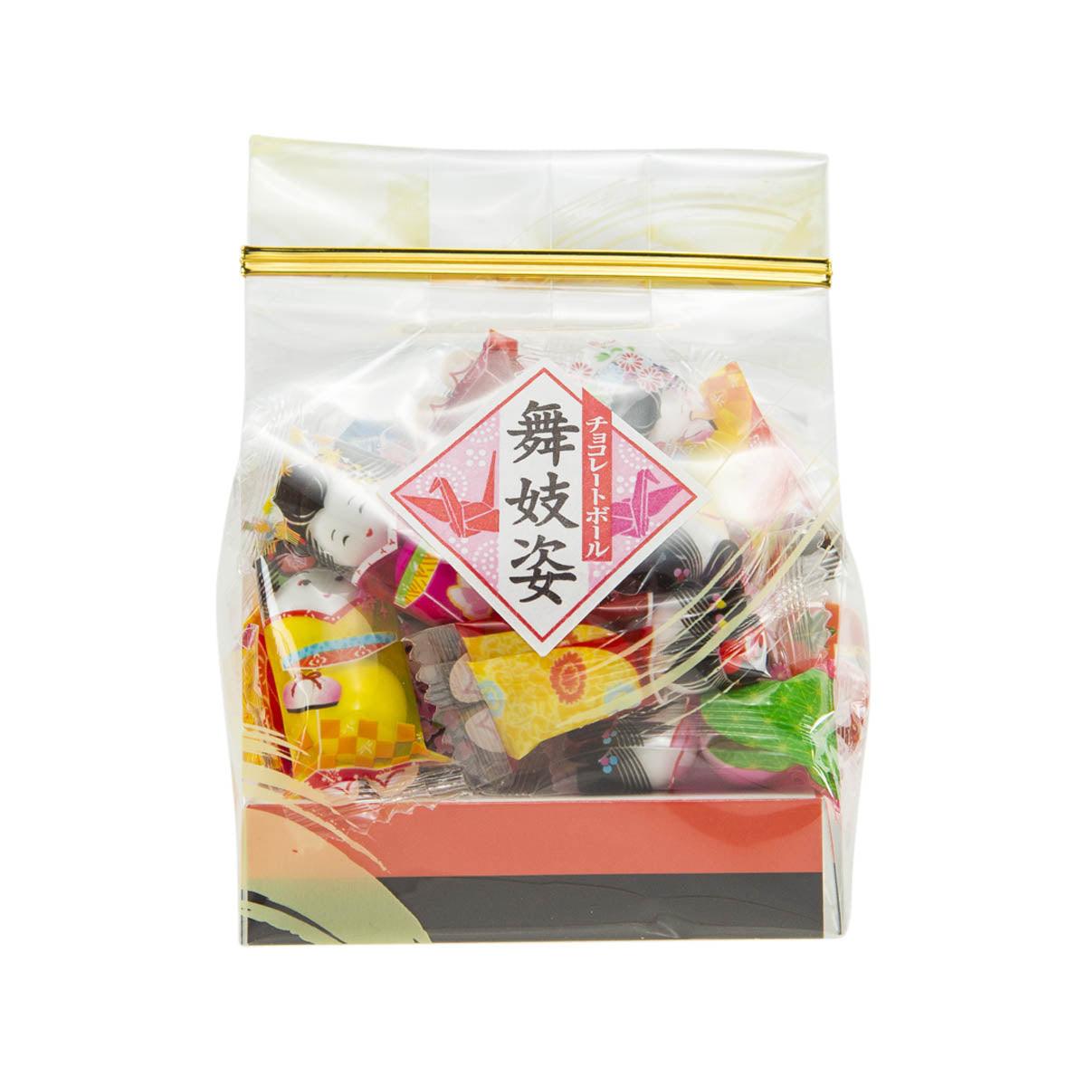 SUNSHINE chocolate ball snack bag with colorful candy figures, front view