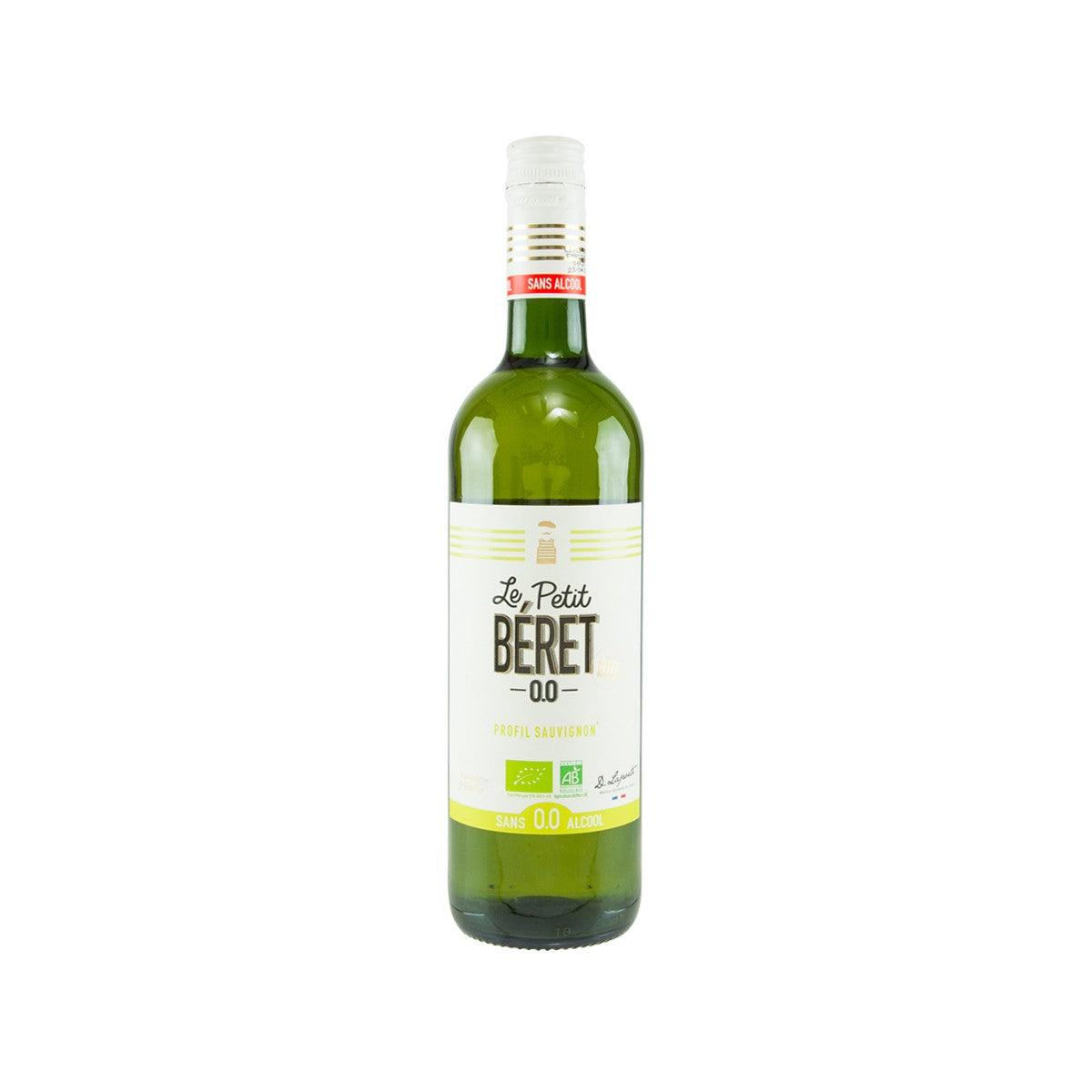 LE PETIT BERET non-alcoholic organic Sauvignon Blanc wine bottle, 750 mL