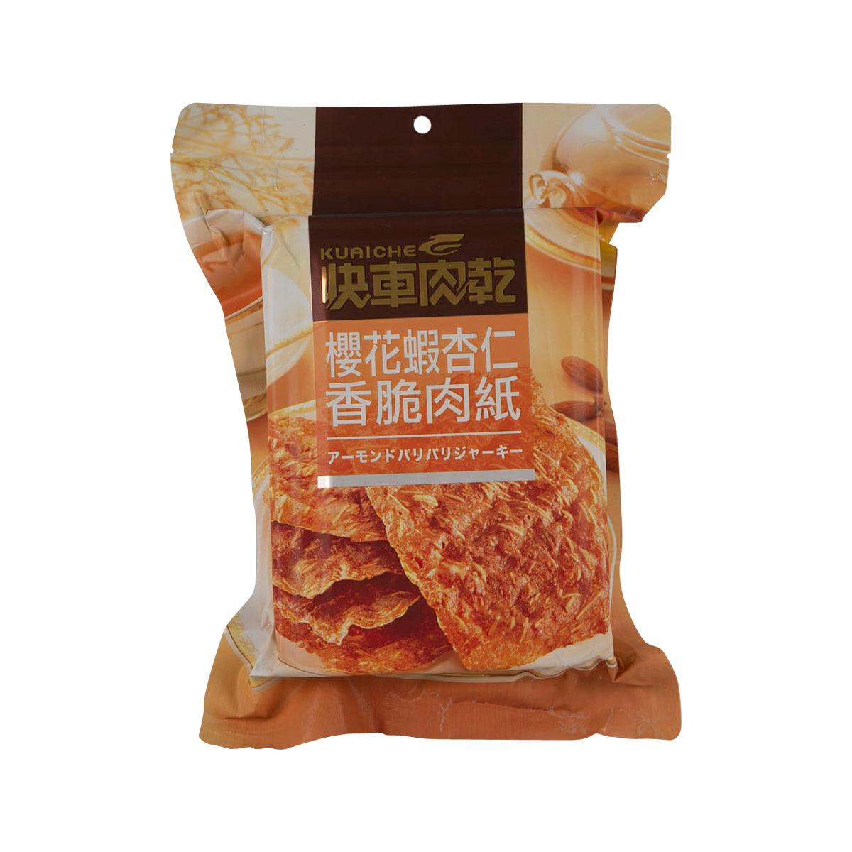 KUAI CHE crispy pork chips bag with shrimp and almond, front view