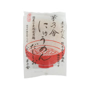 Packaged dashi salt noodle soup with red-and-black bowl graphic