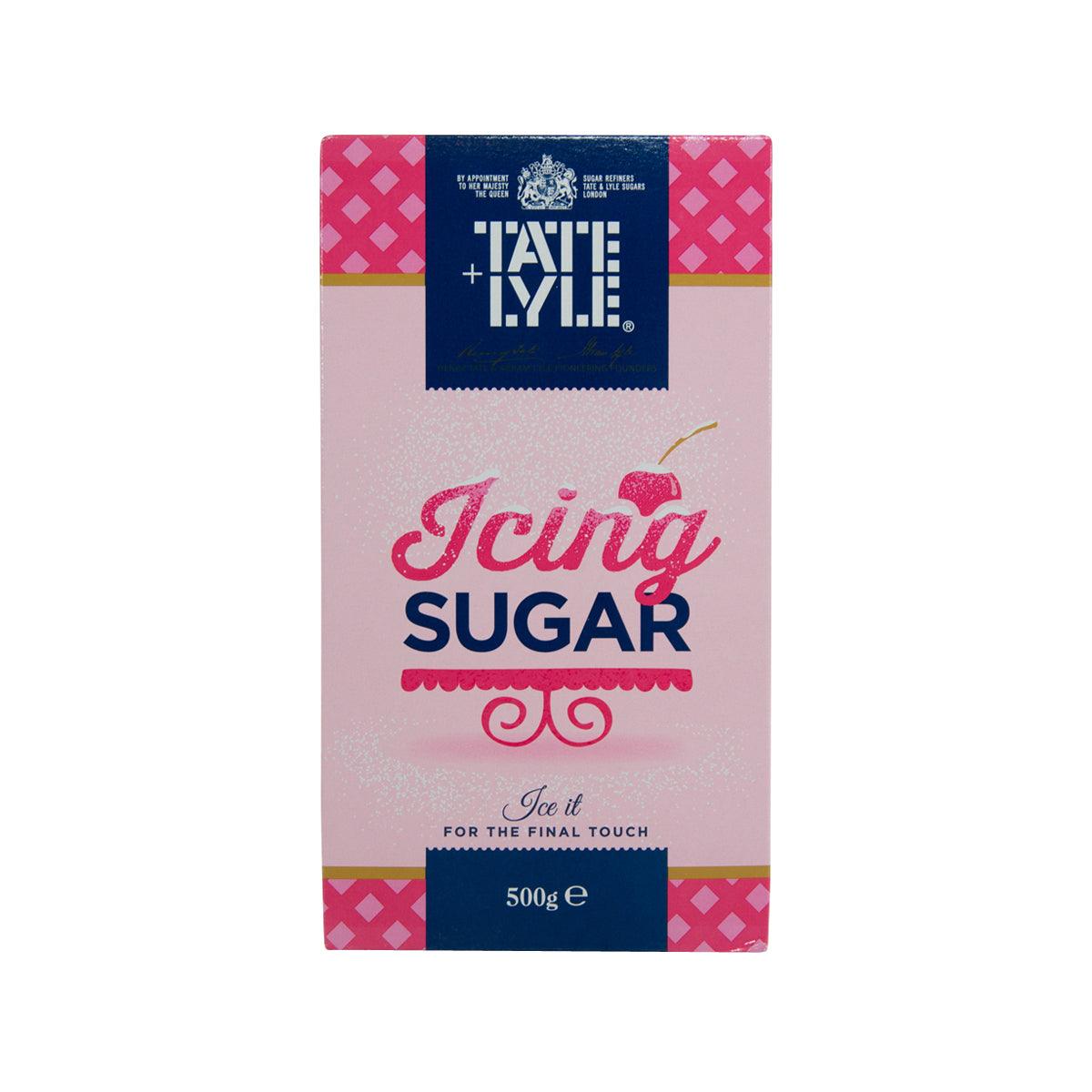TATE & LYLE icing sugar 500g carton, pink front label