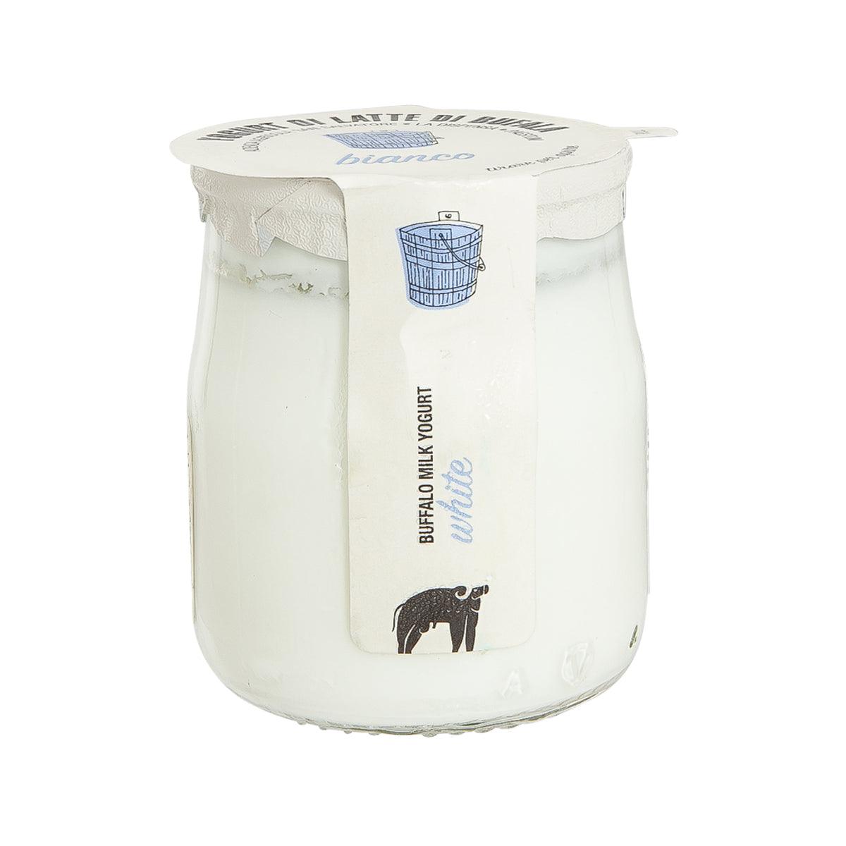 Whole buffalo milk yogurt 110g in clear plastic cup with buffalo label
