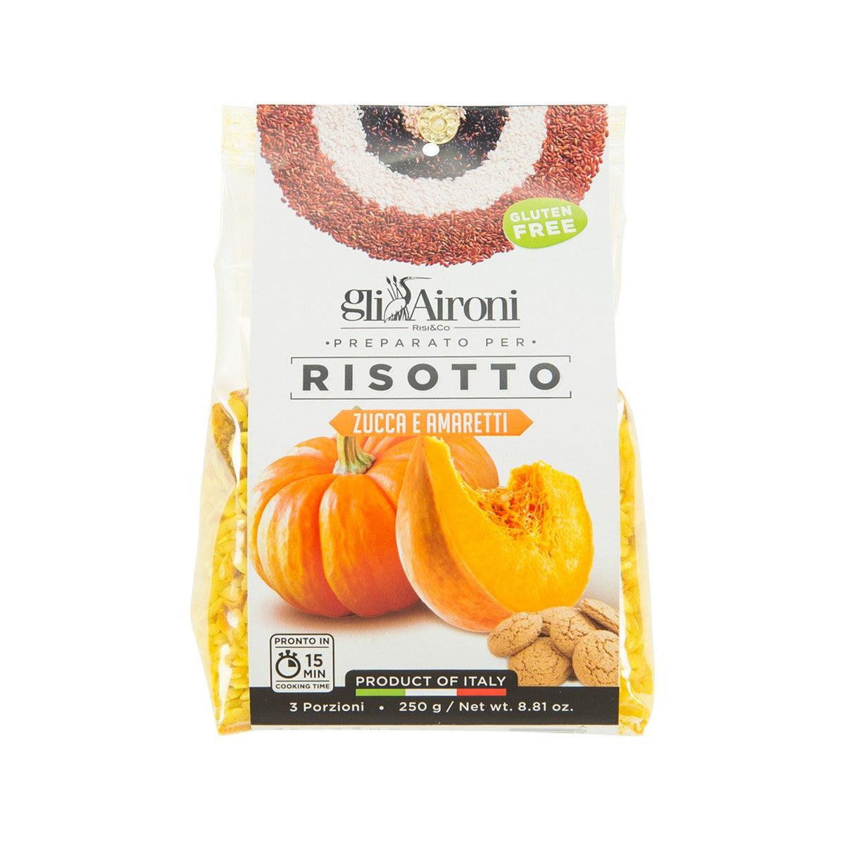 AIRONI pumpkin and amaretti risotto mix pouch, 250 g, Gluten Free label