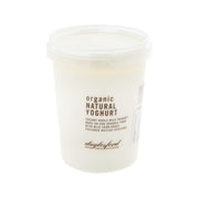DAYLESFORD organic natural yoghurt tub, white plastic container with lid