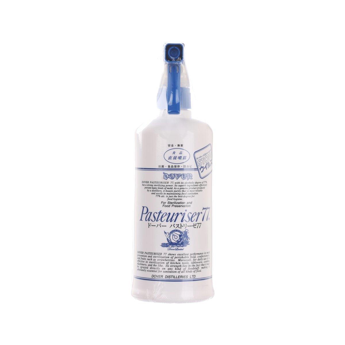 DOVER Pasteuriser 77 sterile alcohol spray bottle, 500 mL, blue trigger cap