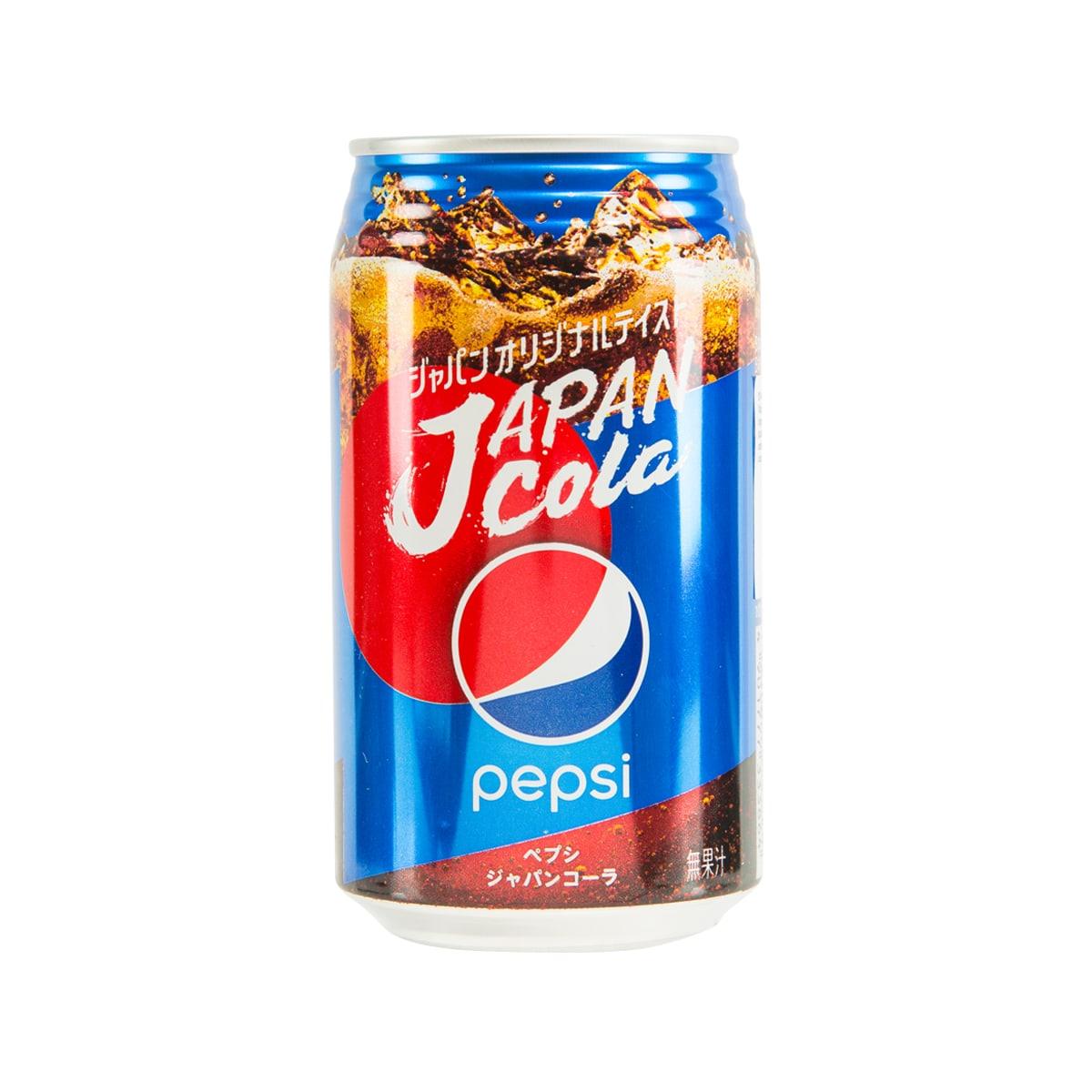 Pepsi Japan J-Cola can with blue and red design and large Japan Cola text