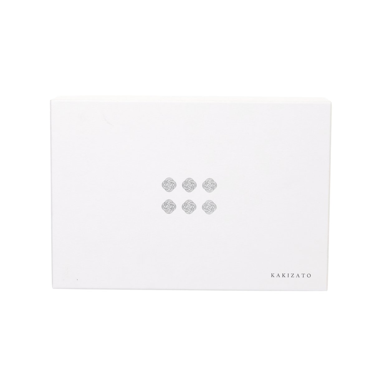 KAKIZATO udon noodle gift set box with silver emblem dots on white front