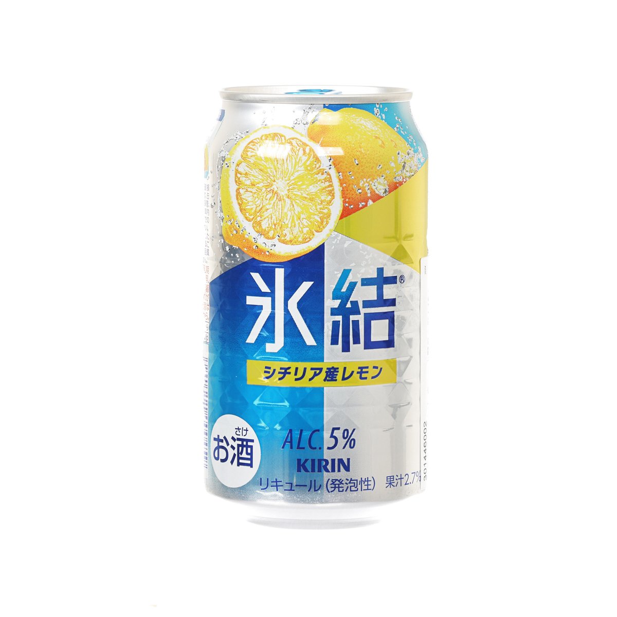 KIRIN Hyoketsu Sicilian Lemon alcoholic drink can, 350mL, Alc. 5%, blue-yellow.