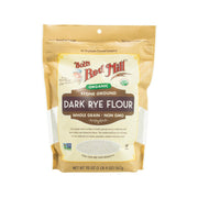 Organic dark rye flour pouch, whole grain non-GMO, 567 g net wt.